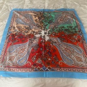 Floral Square Silk Scarf